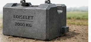 Monoblocksmotvikt på 2000 kg på ett fält