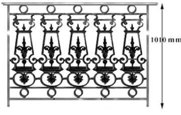 Balustrad, utsmyckad räcke i gjutjärn