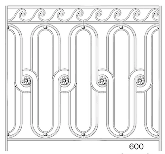 Balustrad, utsmyckad räcke i gjutjärn