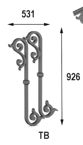 Balustrad, utsmyckad räcke i gjutjärn